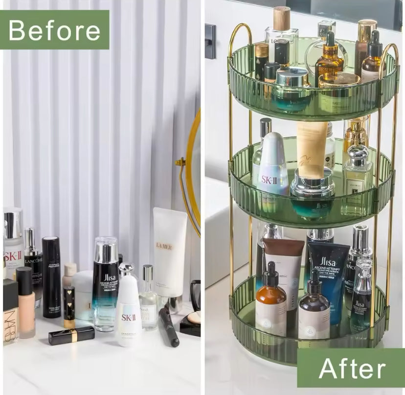 Luxury 360° Rotating Makeup Organizer, Transparent Cosmetics Storage Rack, Multifunctional Large Capacity Storage Box Luxury 360° Rotating Makeup Organizer, Transparent Cosmetics Storage Rack, Multifunctional Large Capacity Storage Box